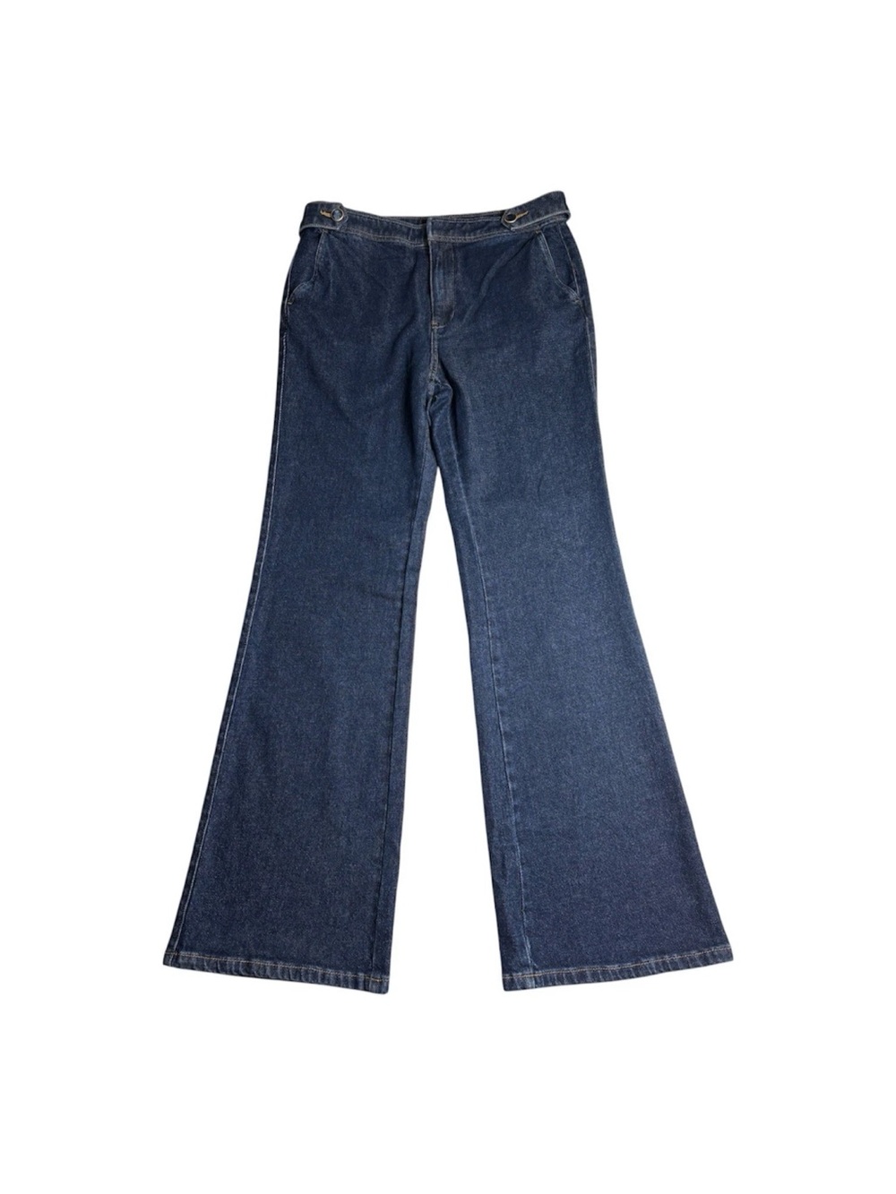 Talbots Flare Leg High Waist Jeans Gianna Wash Womens Size 6 Jewel Accent
